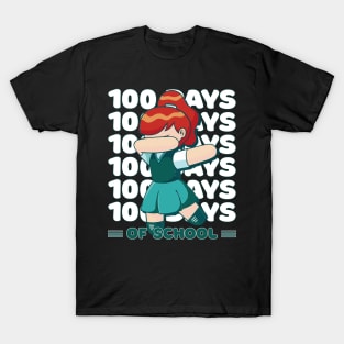 100 Days of school typography featuring a Dabbing girl #2 T-Shirt